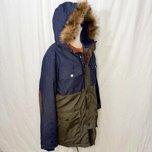 GAP Holiday 2017 Colorblock Faux Fur Hooded Parka – Women's S